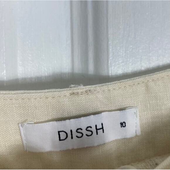 NWOT DISSH Shorts Women AUS-10 US~6~8 Waist 28”Linen Ivory Pleated Faux-Pockets - Picture 4 of 14